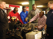 SKF’s Eddie Martens shares hands-on training with Future Mechanics Academy learners.